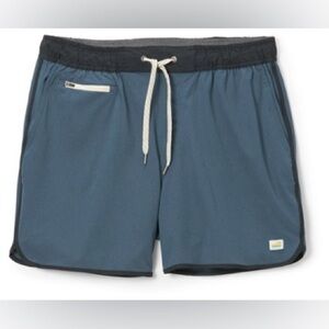 Vuori Men's Banks Short, Azure Linen Texture, Size XS, V330